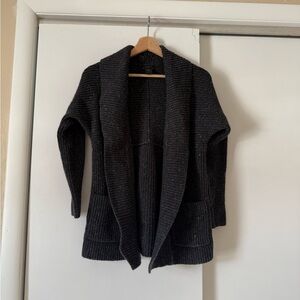 Ann Taylor Factory Charcoal Open-Front Cardigan